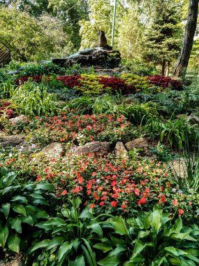 Parktaki çiçek tarhı