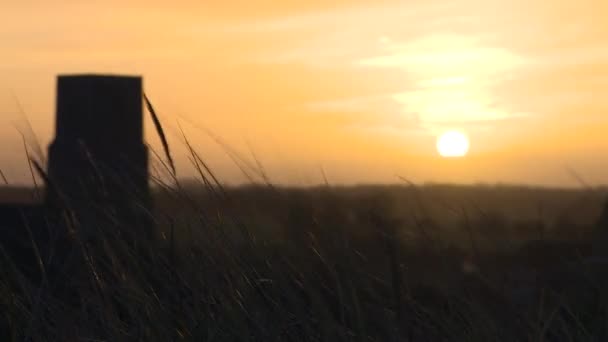 Vídeo Igreja Com Pôr Sol — Vídeo de Stock