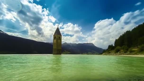 Video Van Kerk Onder Water — Stockvideo