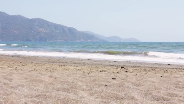 Видео Пустого Пляжа Турции — стоковое видео