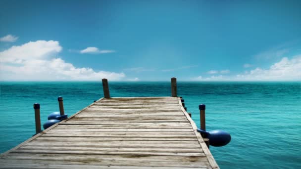 Jetty Facing Out Rather Nice Caribbean Sea — Stock Video