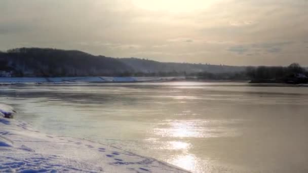 Nemunas Samenvloeiing Van Rivier Neris — Stockvideo