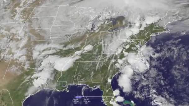 Storm Systemen Vormen Zuid Midden Amerika Korte Time Lapse Satellietbeelden — Stockvideo