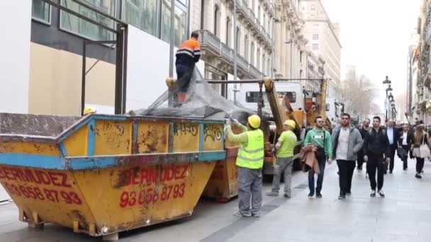 Alguns Trabalhadores Fazendo Reformas Rua — Vídeo de Stock