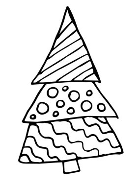 El çizimi soyut Noel Ağacı