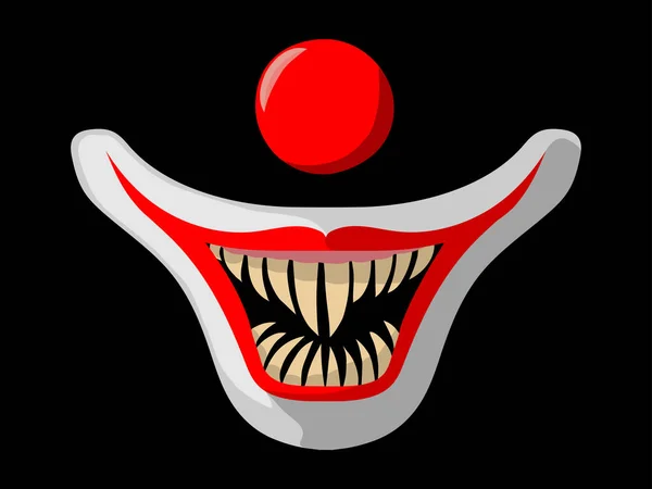 Cartoon scary movie poster with creepy clown face. Halloween vector illustration. — Stock Vector