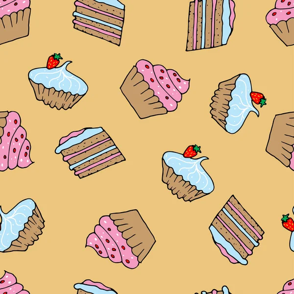 Küçük lezzetli kekler kusursuz desenli.