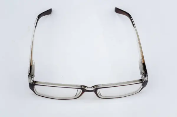 Een Paar Zwarte Ingelijste Leesbril Witte Achtergrond — Stockfoto