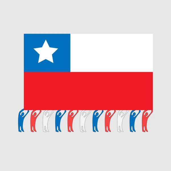 Chilská národní vlajka. — Stockový vektor