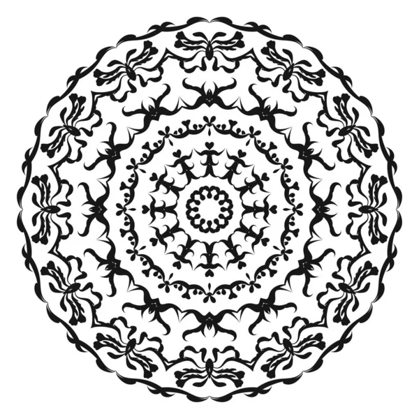 Modello circolare in forma di mandala per Henna , — Vettoriale Stock