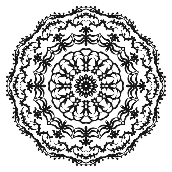 Circulair patroon in de vorm van mandala voor Henna, — Stockvector