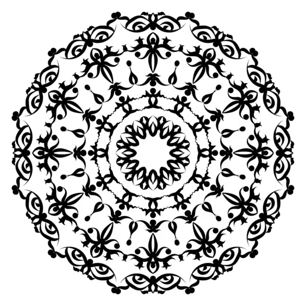 Circular pattern in form of mandala for Henna, — Stock Vector