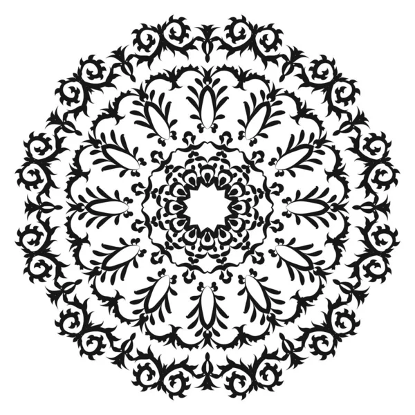 Circular pattern in form of mandala for Henna, — Stock Vector