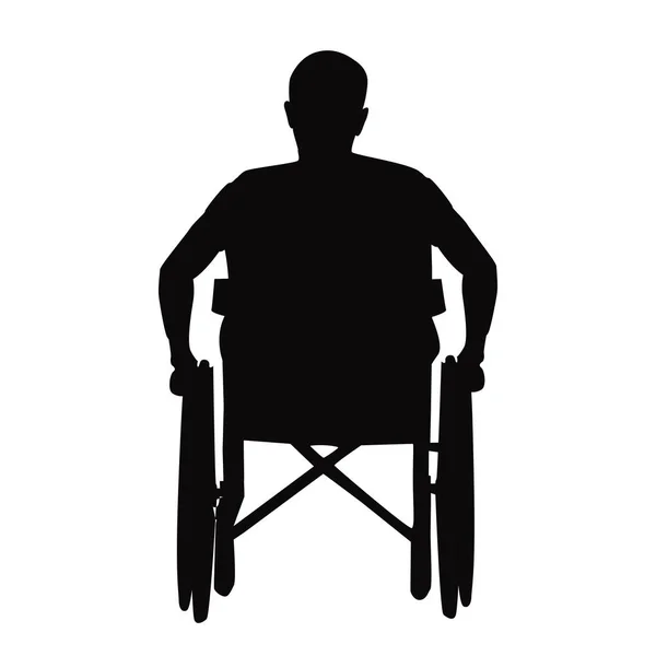 Silhouette d'un homme en fauteuil roulant. — Image vectorielle