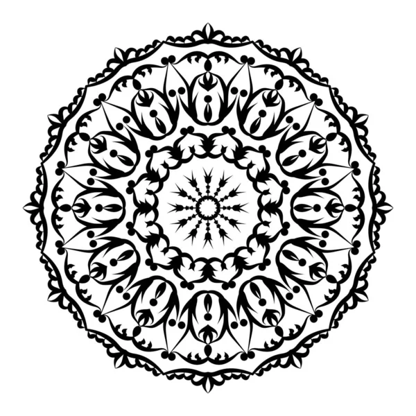 Mandala pattern black and white good mood — Stock Vector