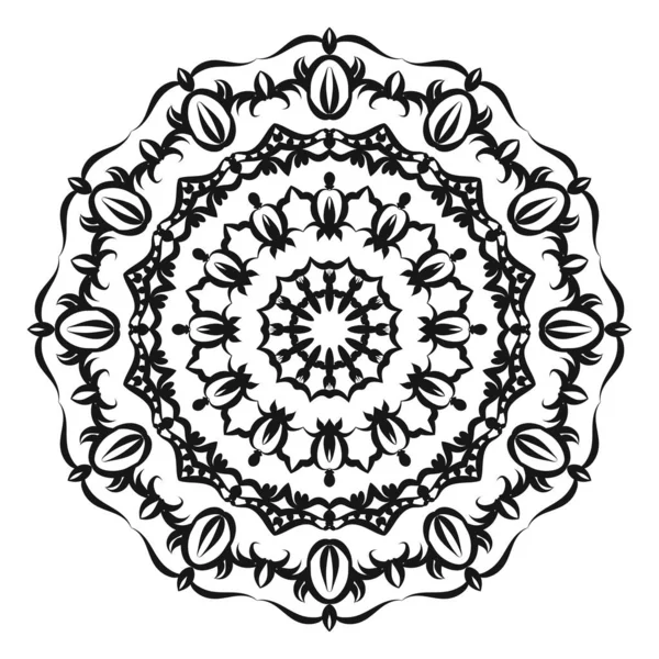 Patrón Mandala blanco y negro buen humor — Vector de stock