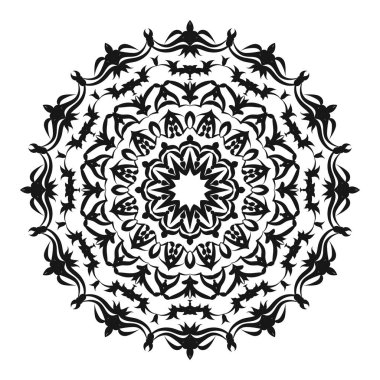 Mandala deseni siyah beyaz iyi ruh hali.