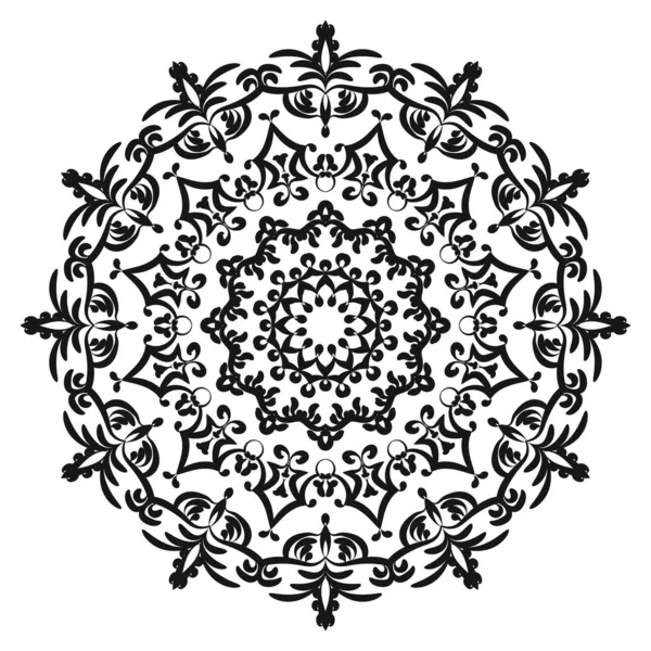 Mandala patroon zwart en wit goed humeur — Stockvector