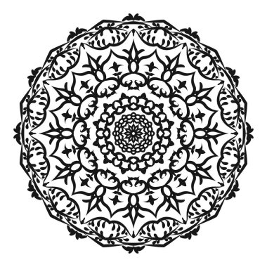 Mandala deseni siyah beyaz iyi ruh hali.