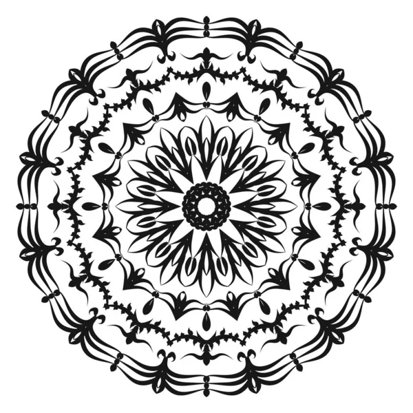 Mandala pattern black and white good mood — Stock Vector