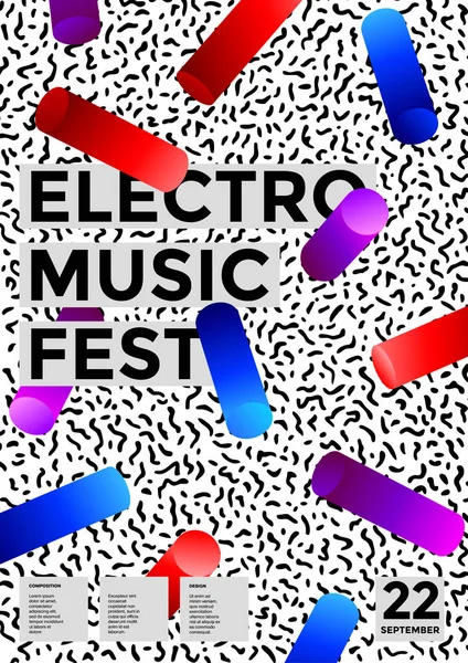 Elektronische Muziek Festival Poster Moderne Geometrische Achtergrond Samenstelling Van Kleurovergang — Stockvector