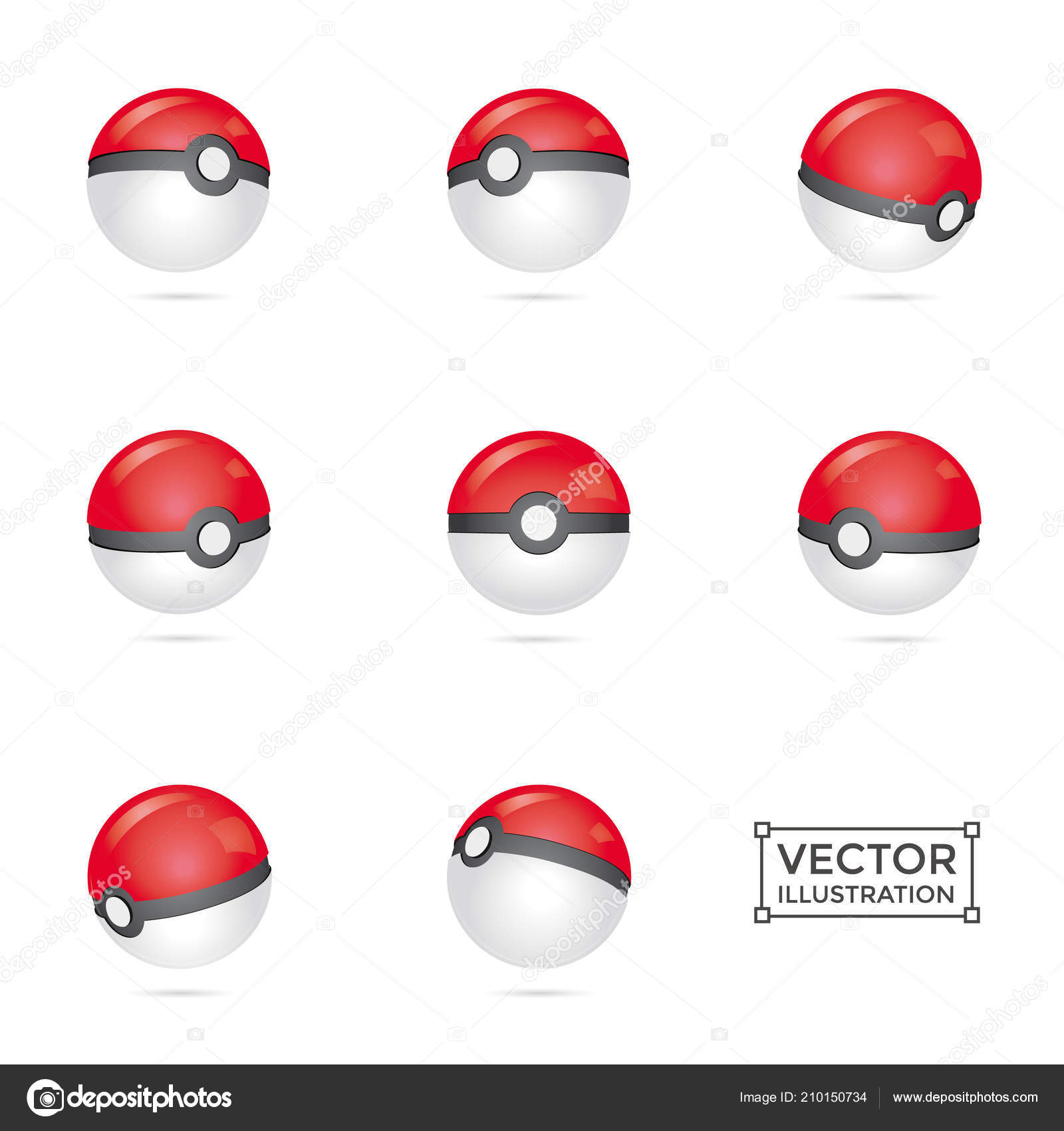 Pokeball icon vector isolated on white background, logo concept of