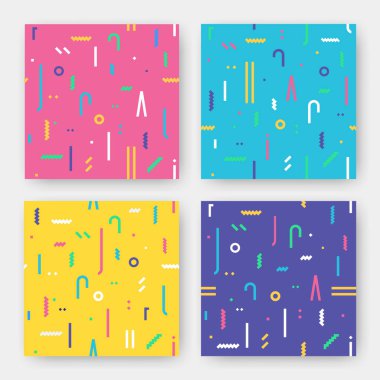 Kesintisiz geometrik desen tasarım ayarlayın. Posterler, kapakları, afiş, el ilanları, baskı vb için uygundur.