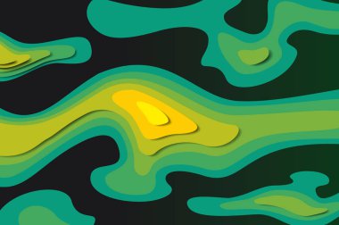 Dinamik geometrik yeşil arka plan. Poster soyut noktalar ile. Sıvı mürekkep. Modern stil Trendler.