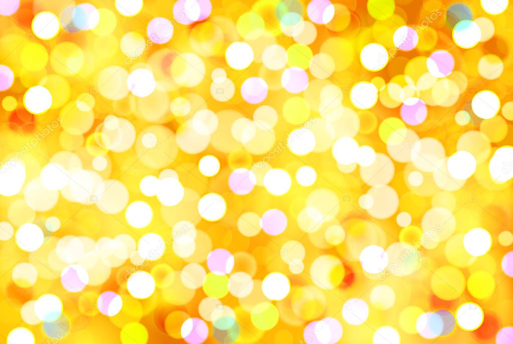 Bokeh effect Gold light background. Christmas Lights Concept. Vector illustration