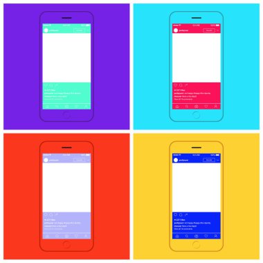 Uygulama renk Pop sanat fotoğraf Smartphone ve sosyal ağ. EPS 10 biçimi