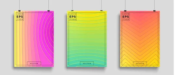 Plakat Mit Flachem Geometrischem Muster Coole Farbenfrohe Hintergründe Geeignet Für — Stockvektor