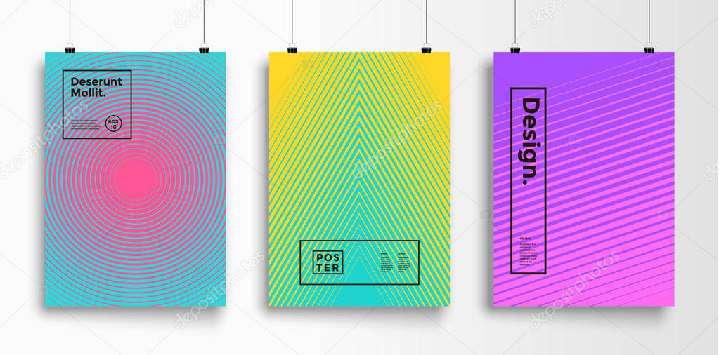 Poster with flat geometric pattern. Cool colorful backgrounds. Applicable for Banners, Placards, Posters, Flyers. Eps 10 Vector template