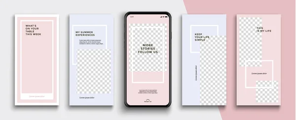 Plantilla Editable Instagram Stories Transmisión — Vector de stock