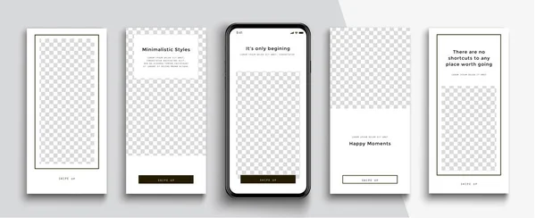 Düzenlenebilir Instagram Hikayeleri Şablonu Akıyor — Stok Vektör