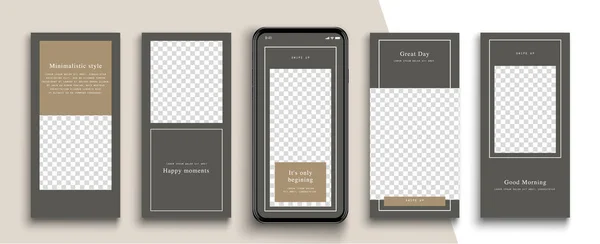 Düzenlenebilir Instagram Hikayeleri Şablonu Akıyor — Stok Vektör