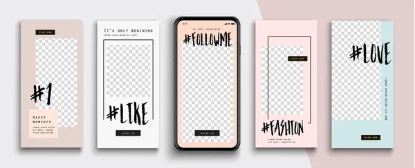 可编辑的Instagram故事模板 流媒体 — 图库矢量图片