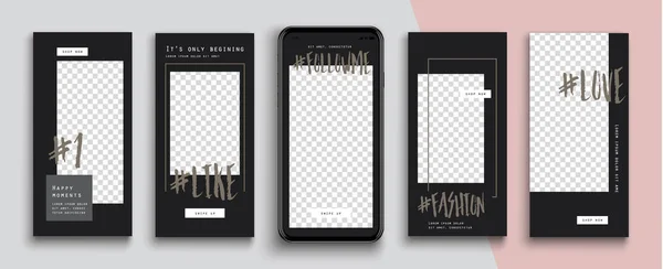 Modelo Histórias Editáveis Instagram Transmissão —  Vetores de Stock