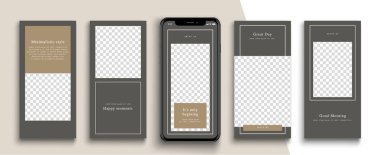 Düzenlenebilir Instagram Hikayeleri şablonu. Akıyor. 