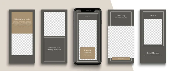 Düzenlenebilir Instagram Hikayeleri Şablonu Akıyor — Stok Vektör