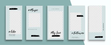 Düzenlenebilir Instagram Hikayeleri şablonu. Akıyor. 