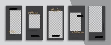 Düzenlenebilir Instagram Hikayeleri şablonu. Akıyor. 