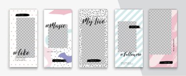 Düzenlenebilir Instagram Hikayeleri şablonu. Akıyor. 