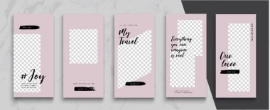 Düzenlenebilir Instagram Hikayeleri şablonu. Akıyor. 