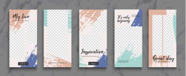 Düzenlenebilir Instagram Hikayeleri şablonu. Akıyor. 