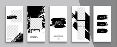 Düzenlenebilir Instagram Hikayeleri şablonu. Akıyor. 