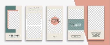 Düzenlenebilir Instagram Hikayeleri şablonu. Akıyor. 