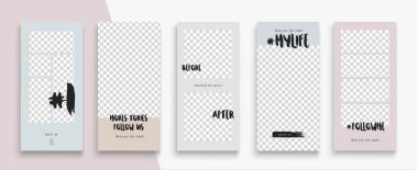 Düzenlenebilir Instagram Hikayeleri şablonu. Akıyor. 