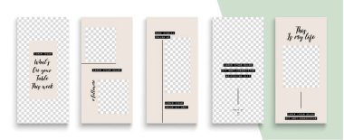 Düzenlenebilir Instagram Hikayeleri şablonu. Akıyor. 