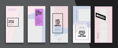 Düzenlenebilir Instagram Hikayeleri şablonu. Akıyor. 