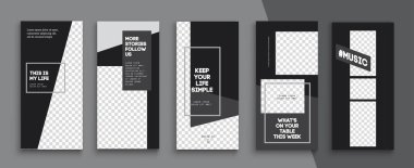 Düzenlenebilir Instagram Hikayeleri şablonu. Akıyor. 